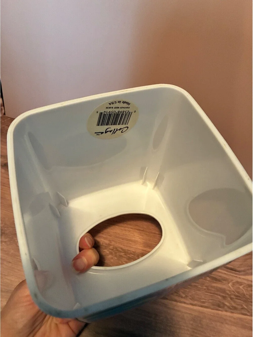 Vintage 90s Tropical Fish White Melamine Tissue Box Cover Holder Bathroom Decor